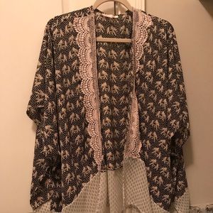 Elephant kimono! Lace detail!